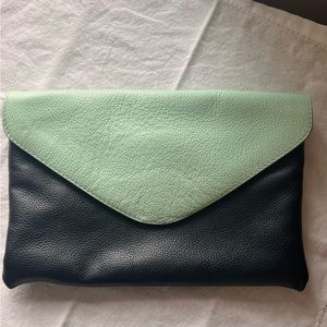 Leather J.Crew envelope clutch